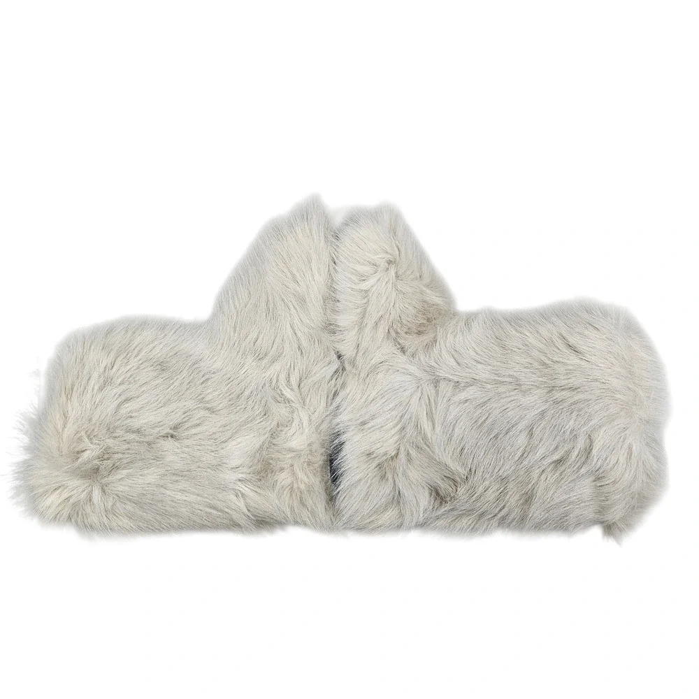 Wild Diva Faux Fur Boots Womens 6.5 Beige Shaggy Melanie-21 Yeti Apres Ski Style